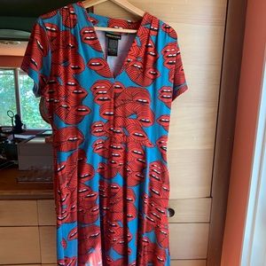 NOOWORKS Greta Dress in “Mouths” print